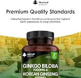 New Leaf Ginkgo Biloba and Korean Ginseng Tablets 120 Vegan Tabs 7000mg view 5