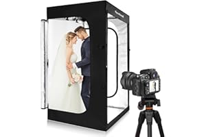 SYSCLOUD Photo Studio Light Box, 47"x39"x78" Professional Dimmable Shooting Tent Kit with 640 LEDs Lights & 3 Kinds Double-Sided Color Backgrounds for Large Product Photography