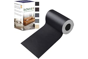 BONAIER Leather Patches for Furniture,Self Adhesive Leather Repair Patch,Leather Patch Tape kit for Couch,Car Seat,Motorcycle seat,Loveseat (Black, 3.1"x 60"(Fine-Grained))
