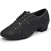 RUYBOZRY Women Ballroom Dance Shoes Lace up Latin Salsa Practice Dance Teaching Shoes,Model LPWMMD