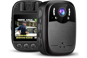 Elikliv Body Worn Camera with Audio 1080P, Support Memory Expand Max 128G, Portable Multi-Functional 145° IR Night Vision Body Mounted Cam DVR Video for Police Officers, Security Guards