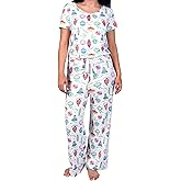 Amanda Blu Women’s Classic Pajamas Holiday Top & Pants Lounge/PJ Set, Super Soft, Comfy Wide Leg