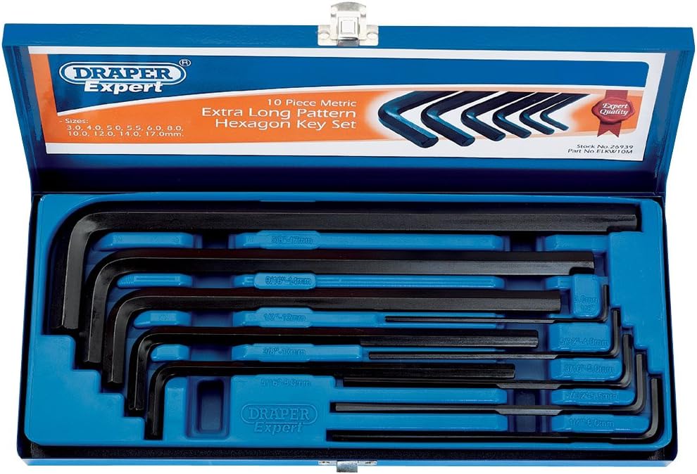Draper Expert 26939 10Piece ExtraLong Hex Key Set (Old Version