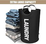 DOKEHOM 90L Large Collapsible Laundry Basket Freestanding Hamper Black view 6