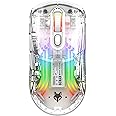 Attoe Bluetooth Wireless Mouse, Transparent RGB Mechanical Dual Mode Gaming Mouse, A Must-Have Cool USB Computer Mouse for Ga