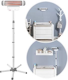 reer Wickeltischstrahler FeelWell 2in1, Standheizstrahler und Wandmontage, 2 Heizstufen, Timer, Kippsicherung, geprüft nach Medizinstandard