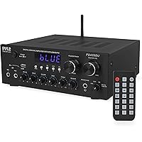 Pyle Bluetooth Stereo Amplifier Receiver – 300W Dual Channel Audio System with MP3, USB, SD, AUX, RCA, MIC, FM Radio, LED Dis