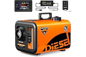 BSMTEK 8KW Diesel Heater, 12V/24V/110V/240V 7L All-in-One Diesel Air Heater with Remote Control and LCD Switch, Suitable for Car, RV Truck, Home, Boat,Camper - Orange