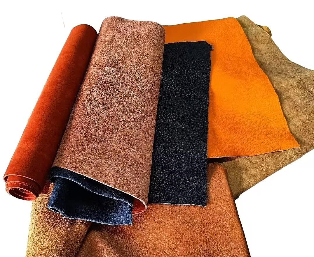 Photo 1 of Leather Scraps 2-4 Leather Pieces/Craft Leather Irregular Large Pieces (2 LB Mix Color)