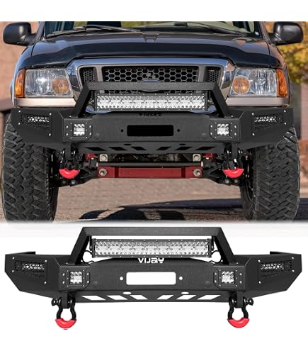 Vijay Steel Front Or Rear Bumper For 1998-2011 Ford Ranger - Winch Plate & LED Lights