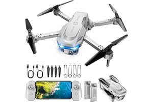 RELIDOL Drone with 1080P Camera - Foldable Remote Control Quadcopter with Voice Gesture Control, 3D Flip, One Key Start, Emergency Stop, 2 Batteries, Easier to use, Toy for Adults Beginners, Grey
