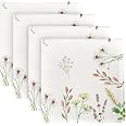 Horaldaily Fall Cloth Napkins Set Of 4 - 18x18 Inch Watercolor Leaf Design, Washable For Thanksgiving & Autumn Decor