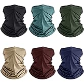 Geyoga 6 Pieces Summer UV Protection Cooling Neck Gaiter Face Clothing Neck Gaiter Mask Scarf Sunscreen Breathable Bandana