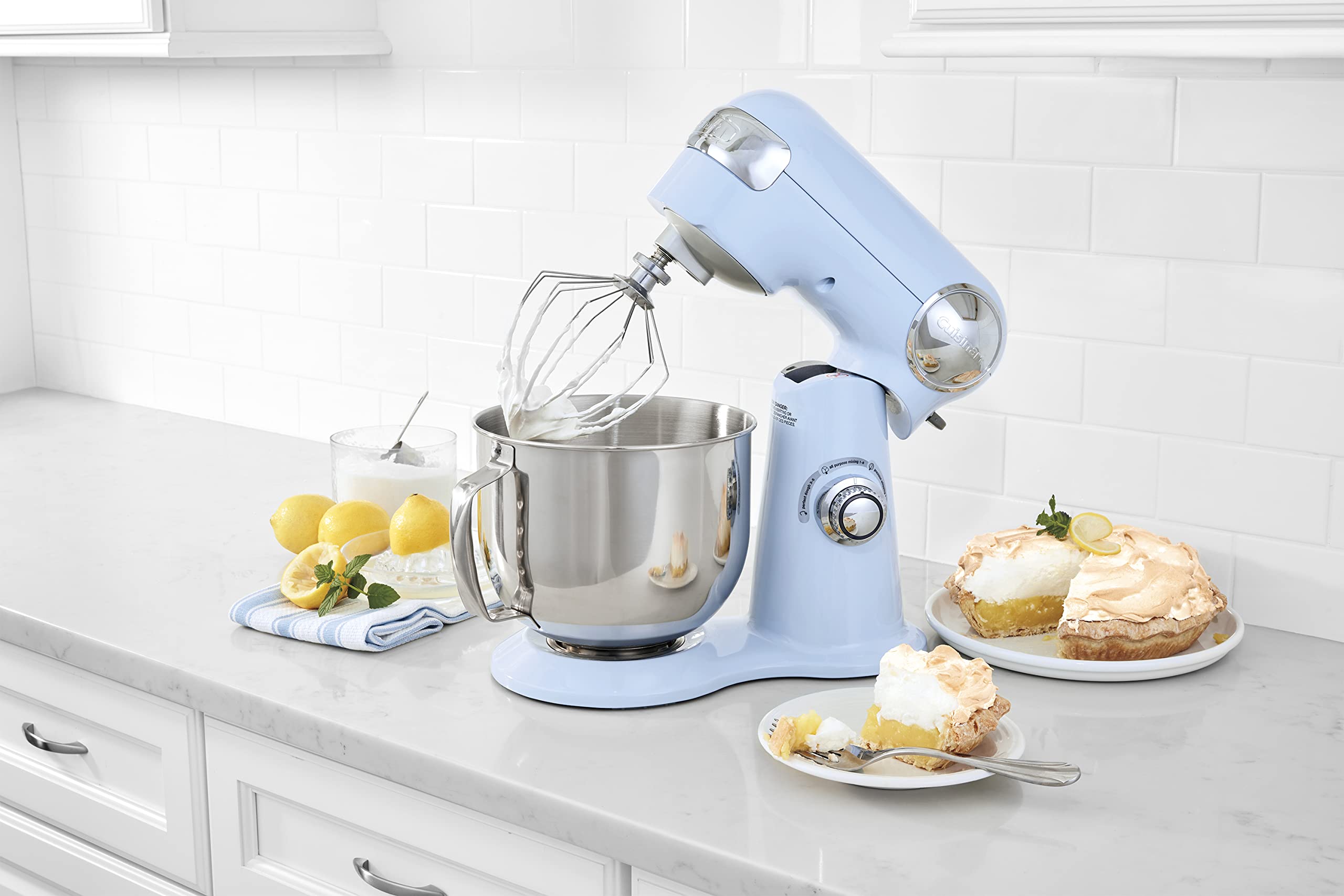 Cuisinart SM-50GR Precision Master 5.5-Quart 12-Speed Stand Mixer, Flat Mixing Paddle, Dough Hook, and Splash Guard, Dove Gray & SM-50BLU Precision Master 5.5-Quart Stand Mixer, Frosted Blue