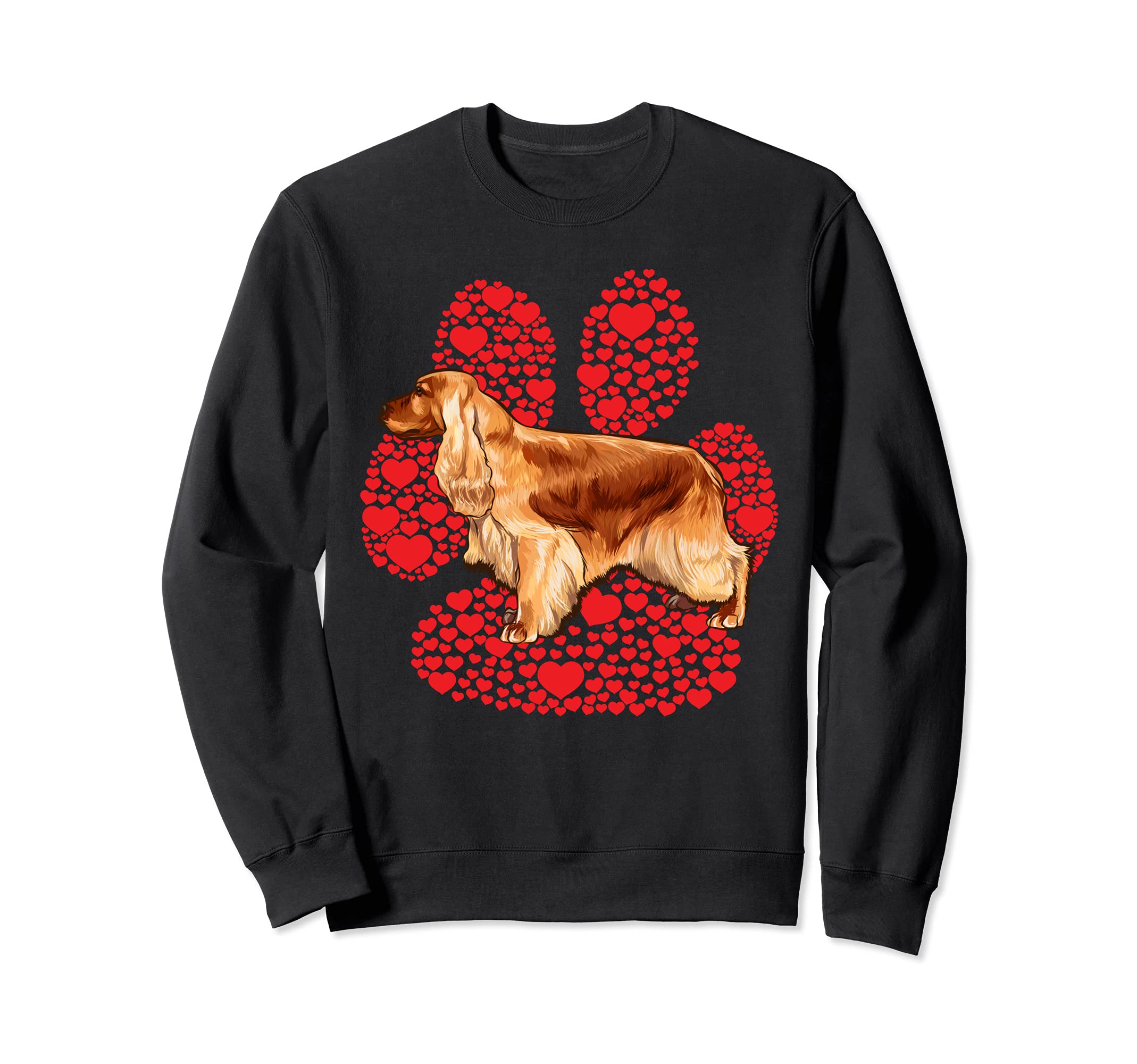 English Cocker Spaniel Valentines Day Dog Love Paw Sweatshirt