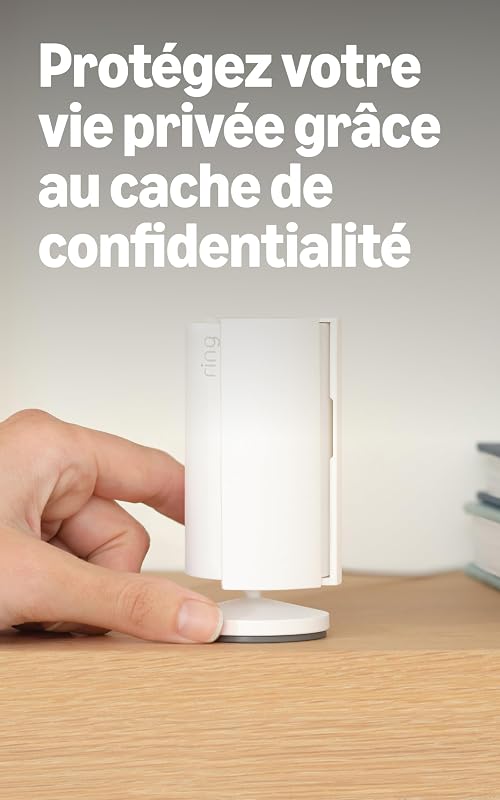 Caméra intérieure (Indoor Camera 2e gén.) | Caméra de surveillance wifi sur secteur pour animaux, vidéo HD 1080p, audio bidirectionnel, cache de confidentialité | Essai Ring Home gratuit 30 j.