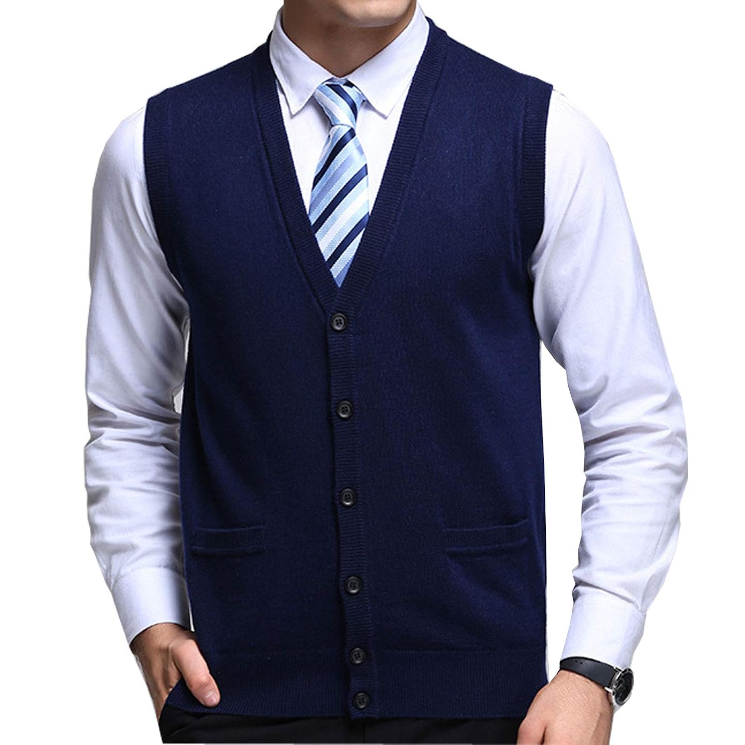 V-Neck Wool Sweater Vest Knitwear 