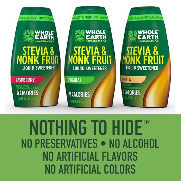WHOLE EARTH STEVIA & MONK FRUIT LIQUID SWEETENER, ORIGINAL, 1.62 FL OZ (PACK OF 1)