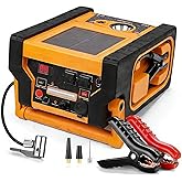 6-in-1 Car Battery Jump Starter with Air Compressor - E-Ant 2000A Jump Starter with Air Compressor 12V Battery Jumper Box 400 Watt Inverter Power Station with AC/DC/USB Outlets (10L Gas/8L Diesel)