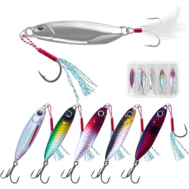 Pack De 2 Señuelos De Pesca MR CHAMP Cuchara 3oz Holográfica | Anzuelo Triple, Color Azul