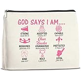 jyunsoeng Cheer Gifts for Cheerleaders Cosmetic Bag - Cheerleading Gifts Small Makeup Bag God Says I Am Cheerleader Zipper Makeup Pouch (1Pcs)