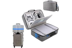 SWOJG Carrying Case Hard Shell for PS5, Travel Bag for PS5, Playstation 5 Carrying Case Hard Shell for Travel, Compatible with Playstation 5, PS5 Pro, Shockproof, Grey