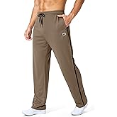 G Gradual Men's Athletic Sweatpants with Zipper Pockets Lightweight Quick Dry Mesh Workout Pants Open Bottom for Casual