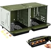 Roll Away Nesting Boxes for Chickens, 2 Compartment Chicken Nesting Box, Egg Collection Chicken Coop Nest Box (Large)
