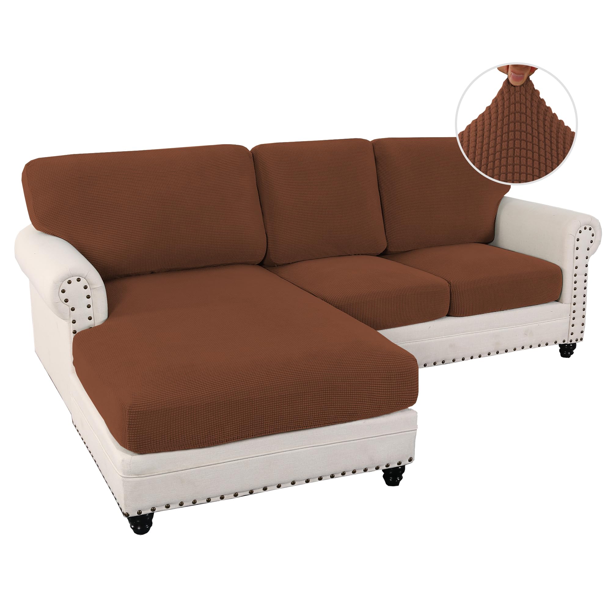 H.VERSAILTEX 2024 New Sectional Couch Covers 6 Pieces Stretch Sofa