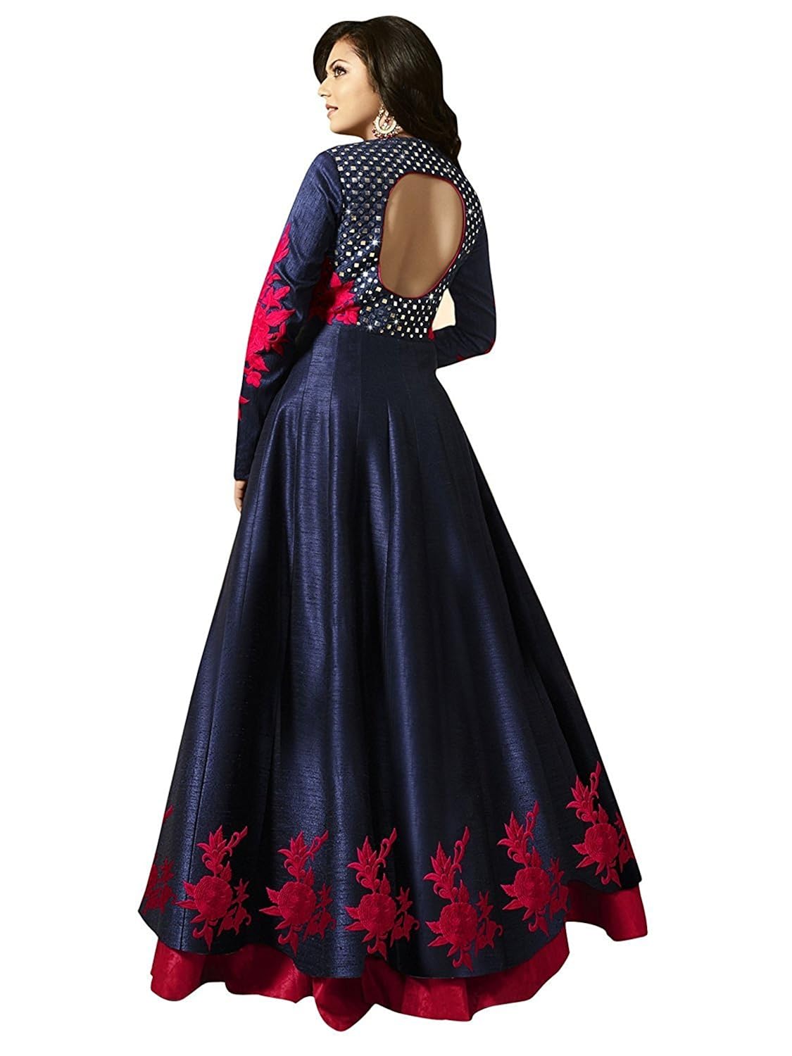 zaalima fashion women's silk embroidred anarkali semi-stitched gown (free_size)
