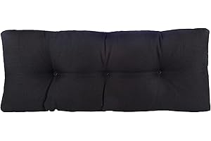 Klear Vu The Gripper Omega Non-Slip Tufted Bench Cushion for Indoor Furniture, Entryway Storage, Bay Window, Corner Nook or Piano Seat, 35 Inches, 02 Midnight