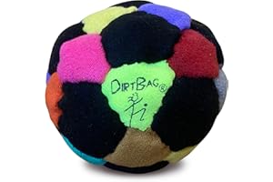 DIRTBAG 32 Panel Footbag Sack You Kick, Flying Clipper Original Design, Sand Filled, Premium Quality, Machine Washable, Bright Vivid Colors.