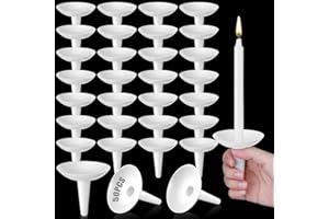 Lemosae 50 Pcs Candlelight Service Bulk, Church Vigil Plastic Candle Holders, Candlelight Service Drip Protectors Convenient for Church, Vigil, Memorial, Christmas Eve, Wedding, Party Candles