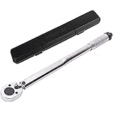 TODOCOPE 1/2 Inch Drive Click 24 Tooth Torque Wrench (10-150 ft-lb./14-203 Nm) with Storage case, Engraved Scale, Locking Mec