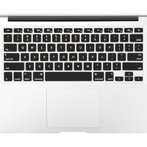 Allinside Black Keyboard Cover Skin for MacBook Pro 13" 15" 17" (2015 or Older Version), MacBook Air 13" A1369/A1466, Older iMac Wireless Keyboard MC184LL/B