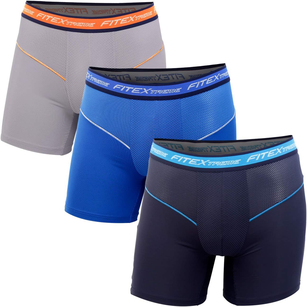 Mens Breathable Performance Stretch Boxer Briefs 3 to 5 Pack