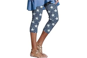 Women's Denim Capri Leggings High Waisted Yoga Pants Pull On Stretch Jean Capris Casual Comfy Tights Skinny Jeggings
