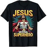 Jesus Original Superhero Comic Style Funny Christian T-Shirt