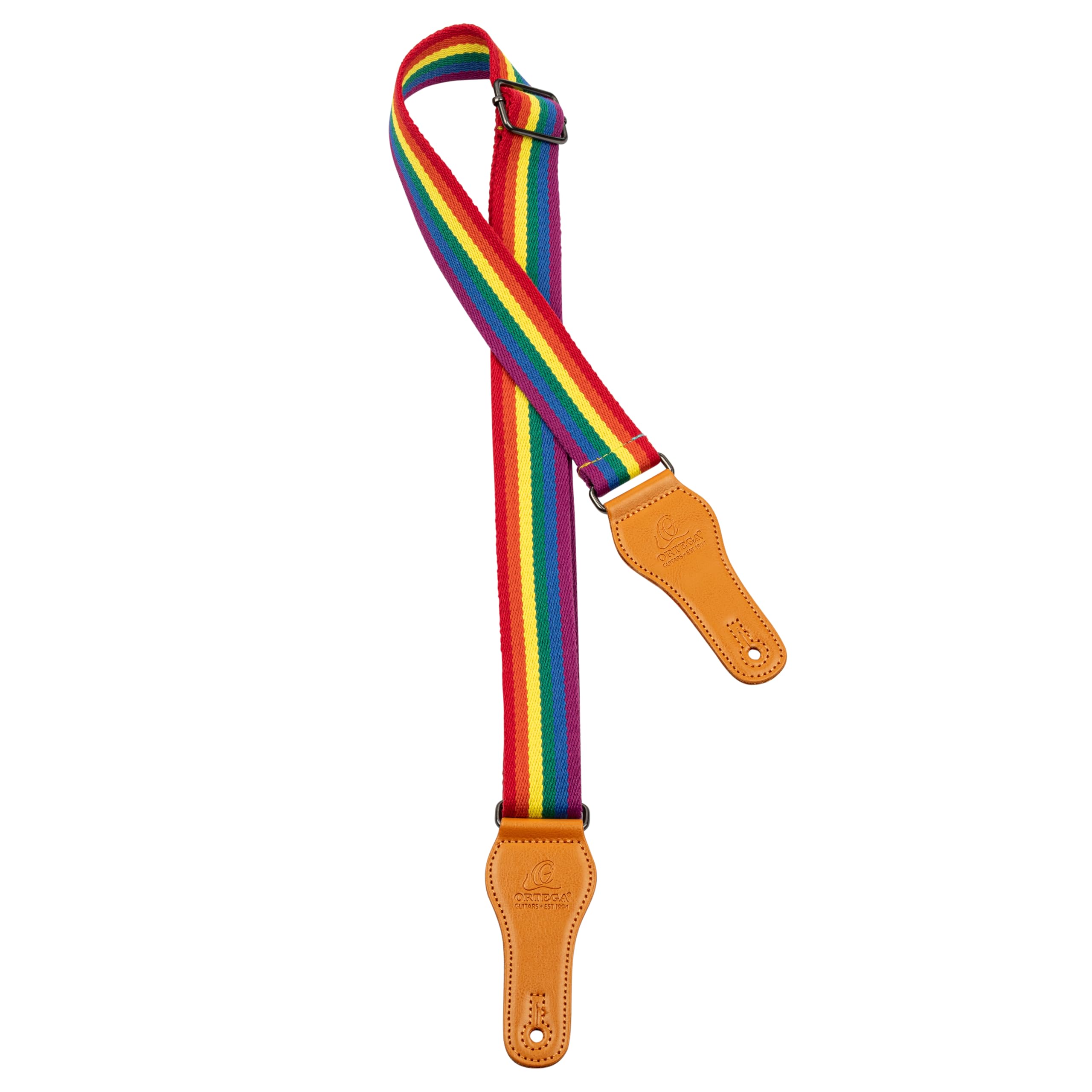 Ortega Guitars Adjustable Ukulele Strap – Highland Series – Cotton, Pink (OCS-100U)