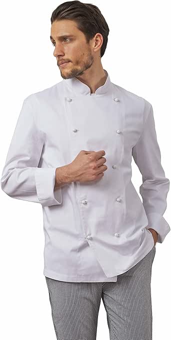 Siggi - Chaqueta de chef clásica 100% algodón blanco: Amazon.es: Ropa y accesorios