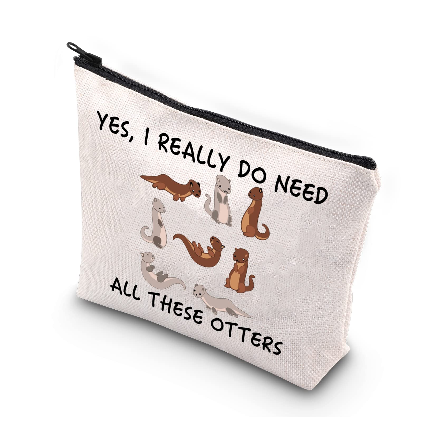 PLITI Funny Otter Makeup Bag Otter Lover Gift Otters Zipper Pouch For Otter Mom Animal Lover Gift(need all ottersU)