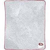 Northwest NFL Silk Touch Sherpa Throw Blanket - Soft & Fluffy - Great for Gamedays - 60" x 50" - Experience Ultimate Comfort (San Francisco 49ers - Red)