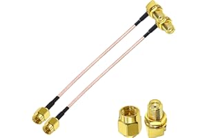 TUOLNK SMA Coaxial Cable SMA Male to SMA Female Right Angle RF Coax Cable 6inch(15cm) for Wireless Network 2G 3G 4G Antenna Router SMA Pigtail Cable 2 Pack