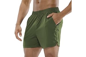 MIER Men's Workout Running Shorts Quick Dry Active 5 Inches Shorts with Pockets, Lightweight, Breathable