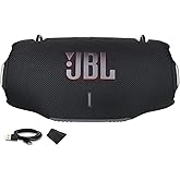 JBL Xtreme 4 Portable Bluetooth Speaker, IP67 Waterproof, 24 Hrs Playtime (Black) (JBLXTREME4BLKAM) + USB-C Cable + Microfiber Cloth