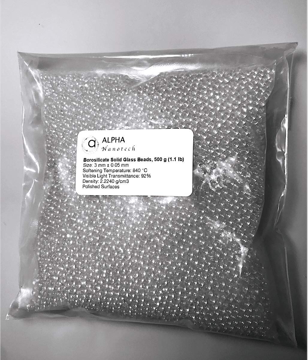 Alpha Nanotech Borosilicate Solid Glass Beads (5 mm, 0.5 kg) BigaMart