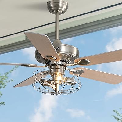 Industrial Cage Ceiling Fan       : Industrial 34 In Retractable 3 Blade Caged Ceiling Fan With Light Kit Overstock 19988887 / 52 fan comes as pictured with cage light.