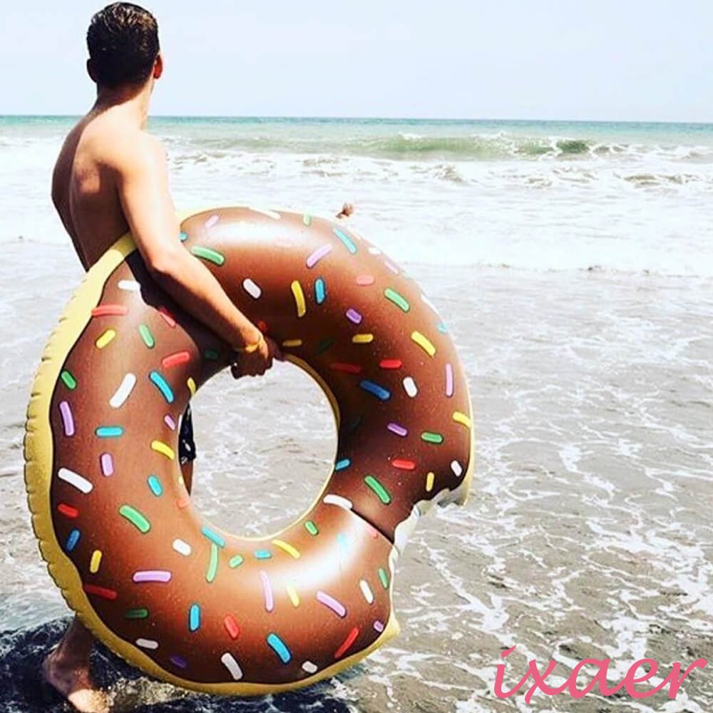 ixaer Donut Inflatable Pool, Funny Swimming Pool Floats/ Summer Water Sport Inflatable Pool Toys.(chocolate)