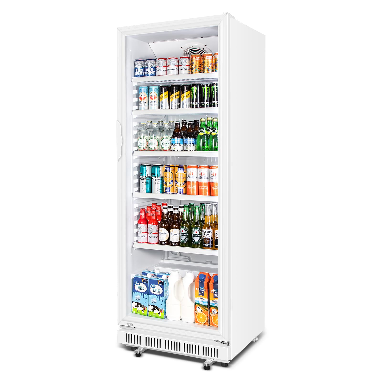 Photo 1 of ***UPDATED 5/2***Velieta Commercial Beverage Refrigerator, 24.5 Inch 15 Cu. Ft. Drink Fridge, Display Refrigerator with Glass Door, Commercial Display Fridge with 5 Adjustable Shelves, for Shops, Restaurants, Bars
