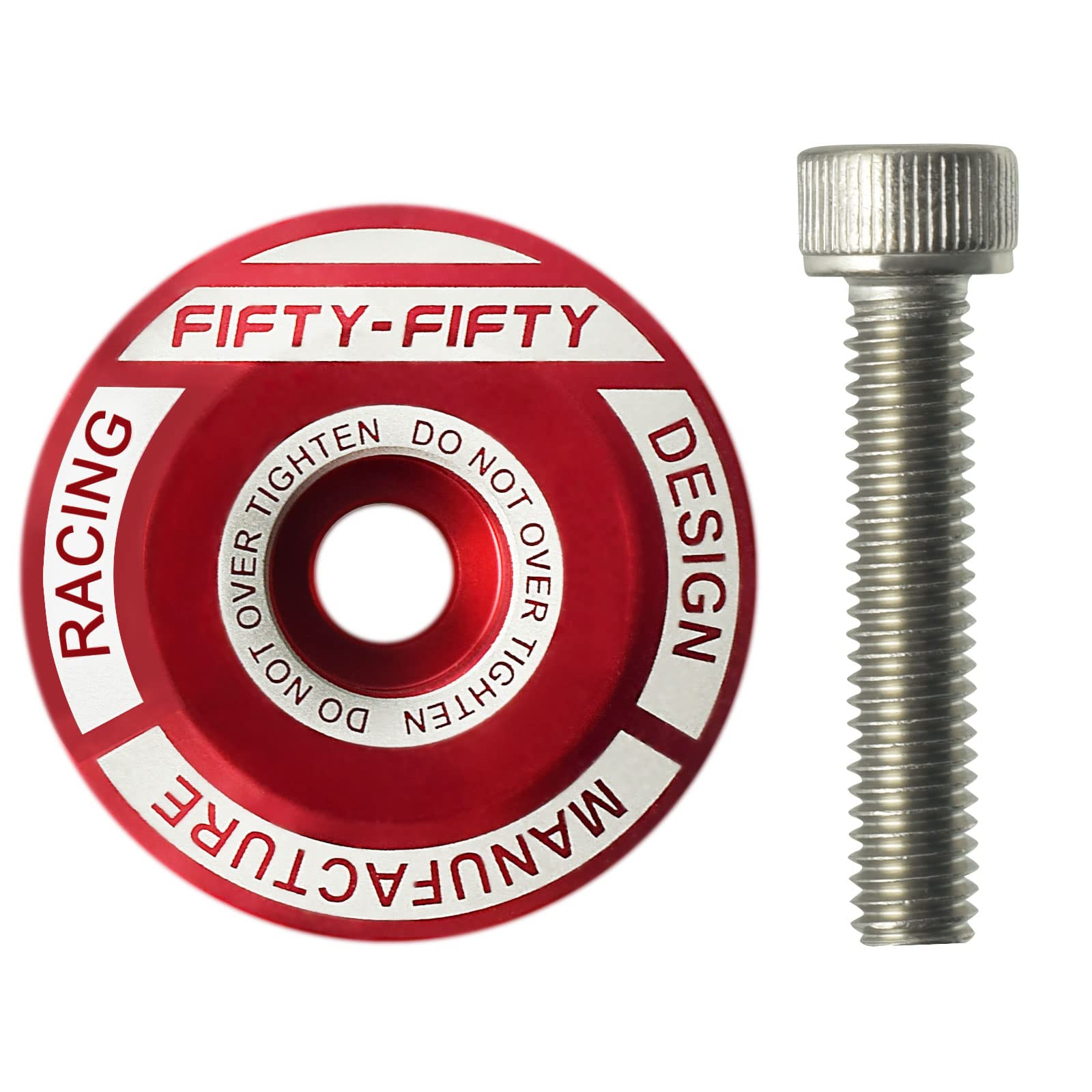 FIFTY-FIFTY Bike Headset Top Cap with Bolts, 1-1/8 Stem Top Cap with Bolt for MTB, Road Bike